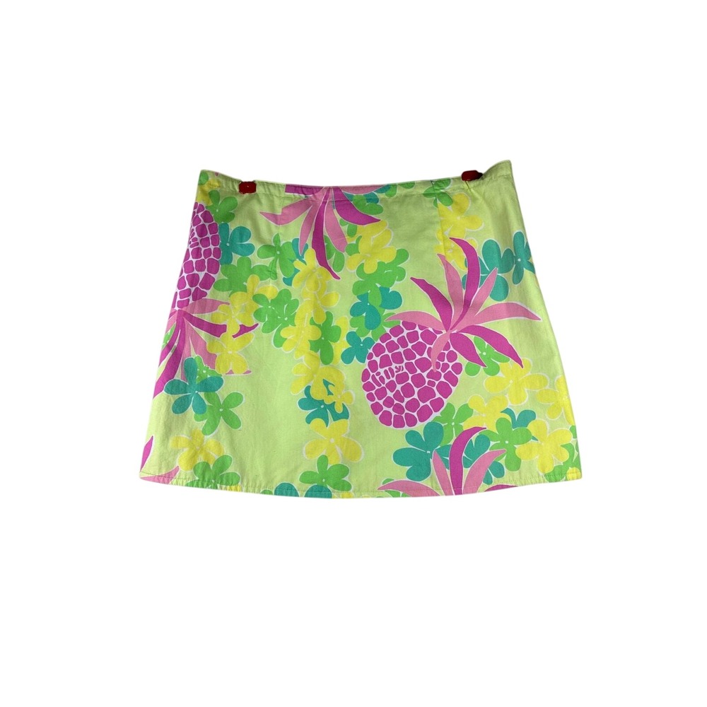 Lilly Pulitzer reversible wrap skirt vintage size 4 Diamond Head Hula Monkeys - Picture 2 of 5